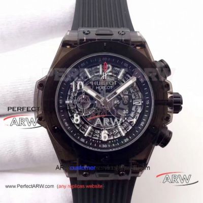 Perfect Replica Hublot Unico Sapphire Watch 44mm All Black